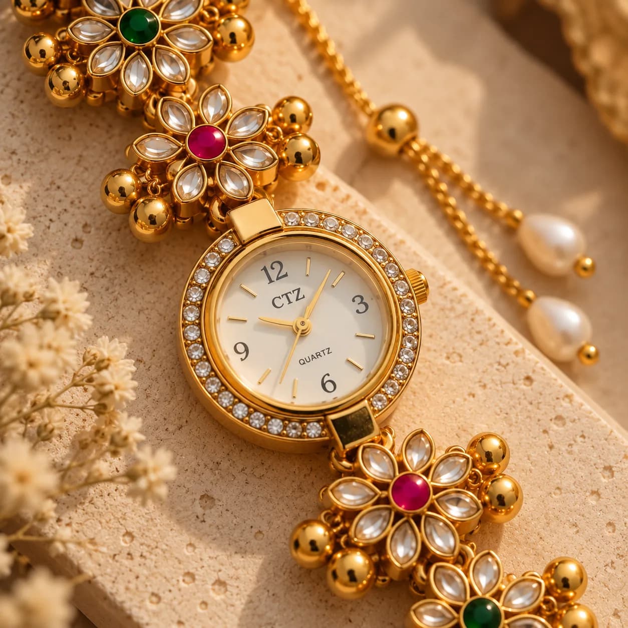 Kashmiri Floral Embellished Watch 2