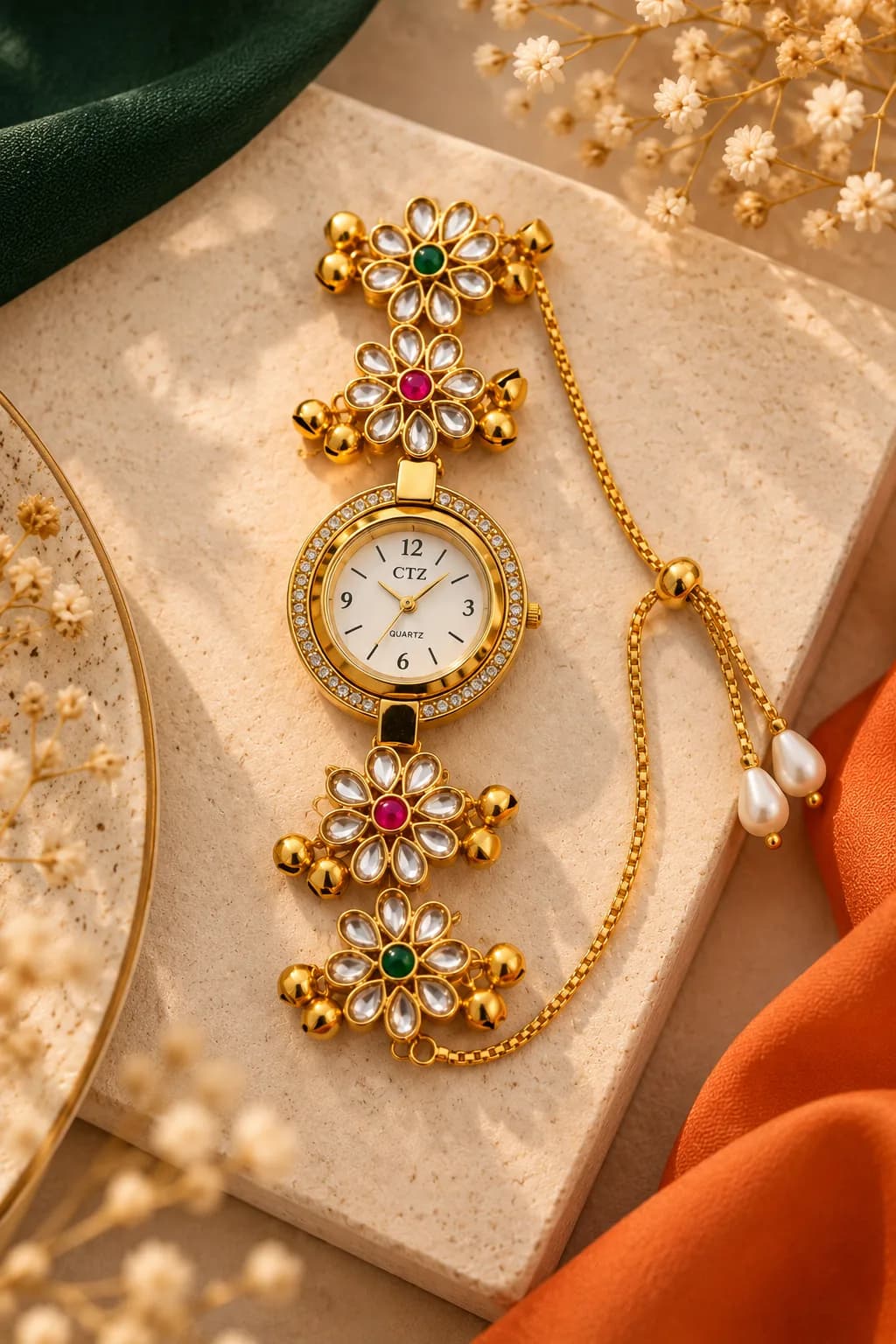 Kashmiri Floral Embellished Watch 3